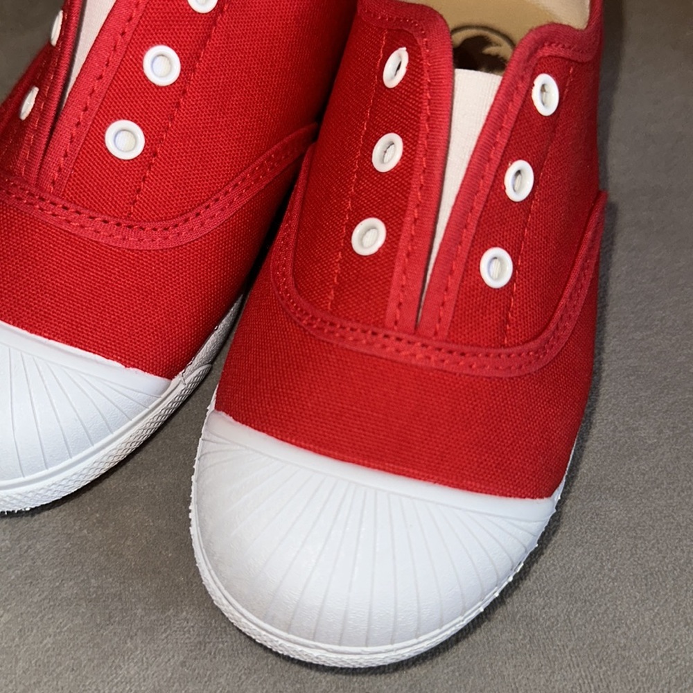 Toddler Girl Red Canvas Slip-on Trainers by KIKU - Boutique Kids Sneakers - Picture 12 of 15